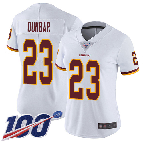 Washington Redskins Limited White Women Quinton Dunbar Road Jersey NFL Football #23 100th Season->youth nfl jersey->Youth Jersey